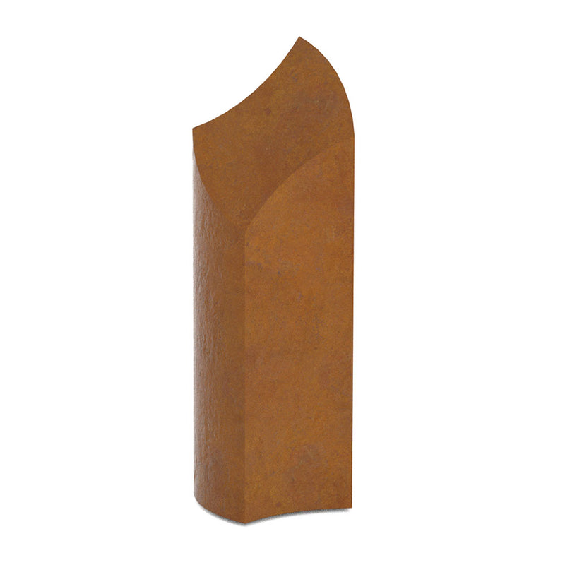 Rise Cremation Urn for Ashes Adult in Corten Steel Side View