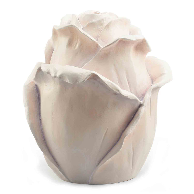 Rose Cremation Urn for Ashes in Lime Wood Painted White