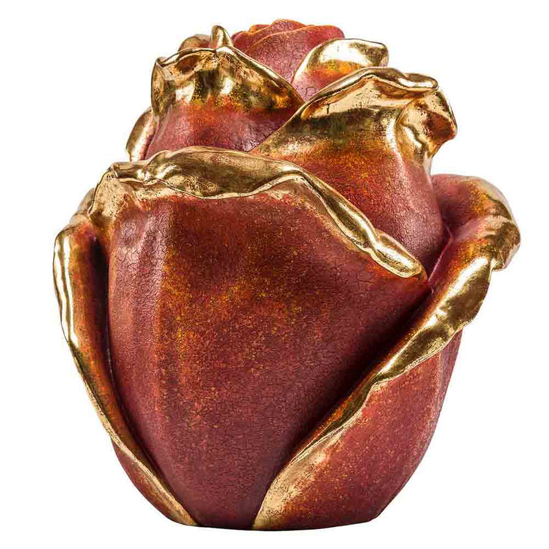 Rose Cremation Urn for Ashes with Real Gold Leaf 