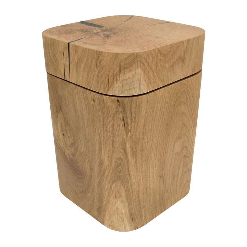 Sage Cremation Urn for Ashes in Oak Wood Top View