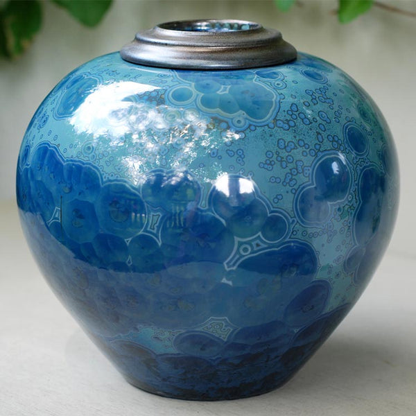 Sapphire Cremation Urn for Ashes Front View