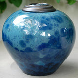 Sapphire Cremation Urn for Ashes Left View