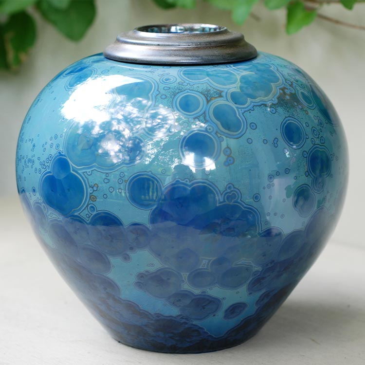 Sapphire Cremation Urn for Ashes Right View