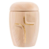Serenity Cremation Urn for Ashes Large Adult in Beech Wood with Gold
