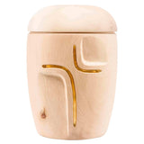Serenity Cremation Urn for Ashes Large Adult in Swiss Pine Wood with Gold Band