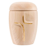 Serenity Cremation Urn for Ashes in Beech Wood with Gold