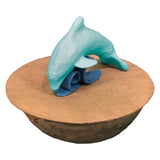 Serenity Dolphin Biodegradable Water Urn for Ashes Above Angle