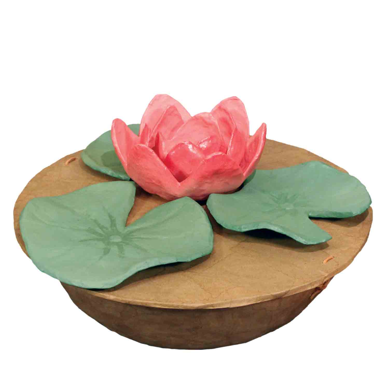 Serenity Lotus Biodegradable Water Urn for Ashes Above Angle