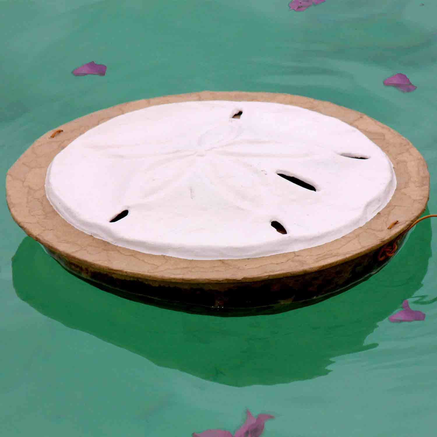 Serenity Sand Dollar Biodegradable Water Urn for Ashes in Water with Petals