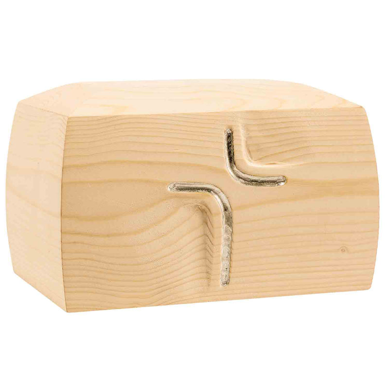 Simply Cross Cremation Urn for Ashes in Spurce Wood with Silver
