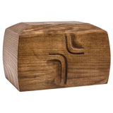 Simply Cross Cremation Urn for Ashes in Walnut Wood