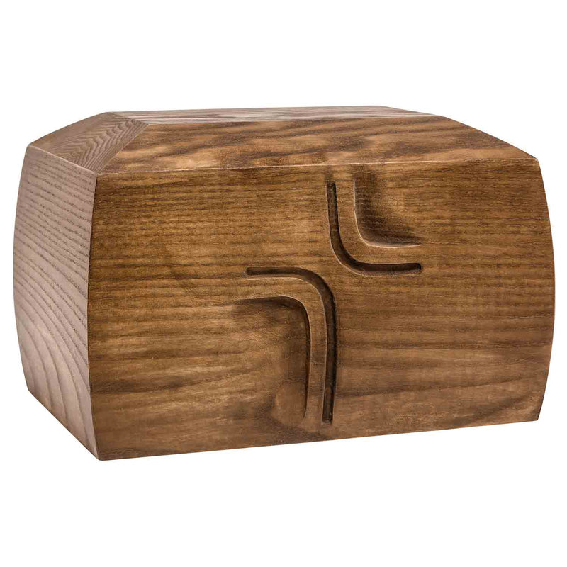 Simply Cross Cremation Urn for Ashes in Walnut Wood