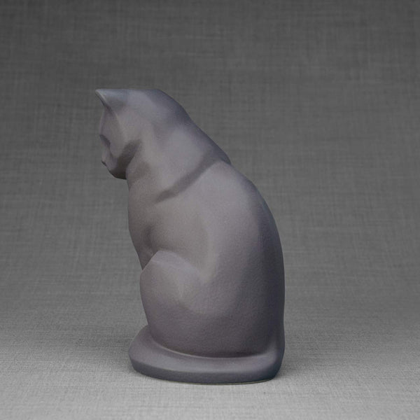 Sitting Cat Urn for Ashes in Charcoal Grey