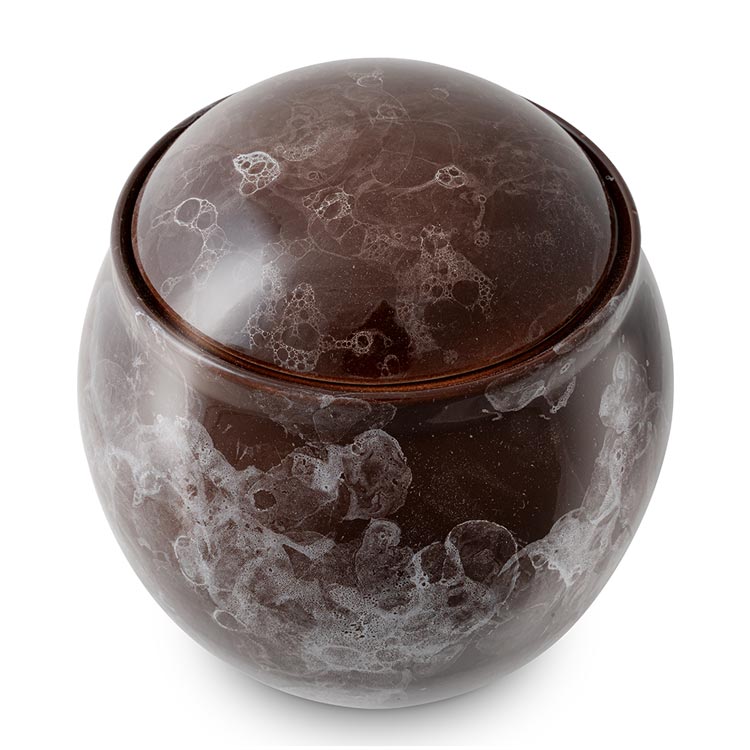 Splash Classic Cremation Urn for Ashes Brown Top View