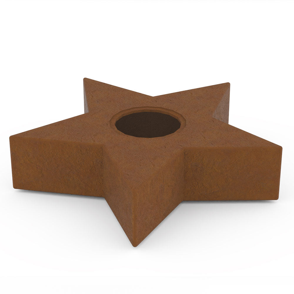 Star Cremation Urn for Ashes Adult in Corten Steel Bottom View