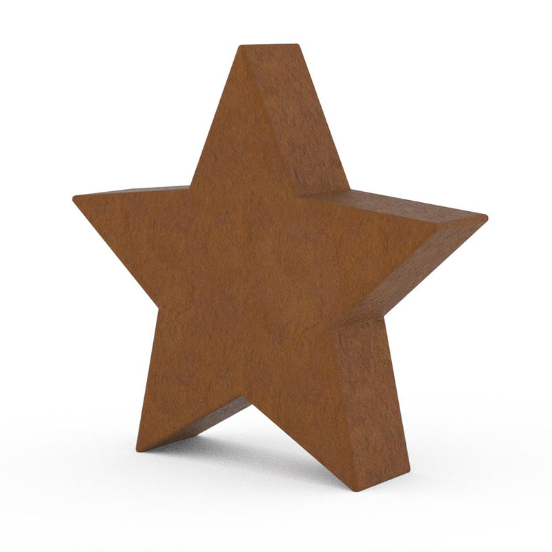 Star Cremation Urn for Ashes Adult in Corten Steel Rotated View