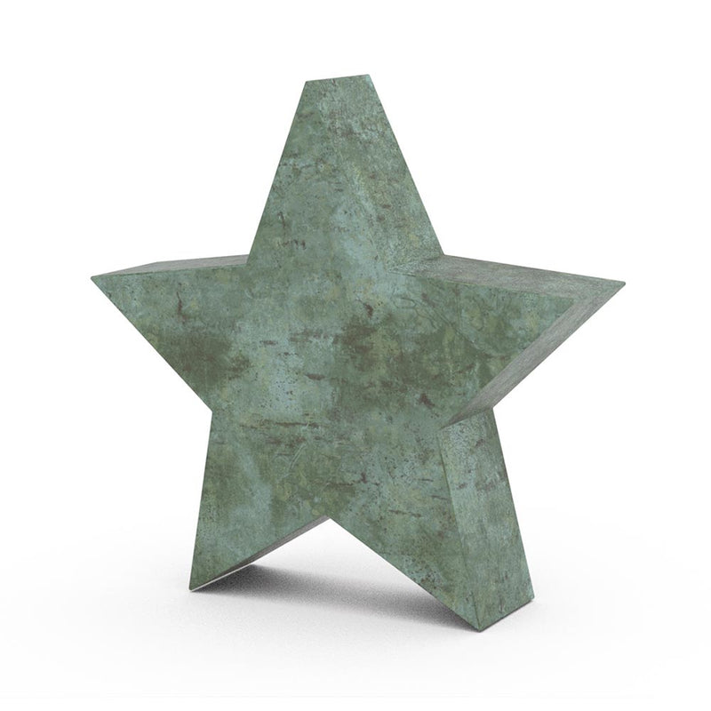 Star Cremation Urn for Ashes Adult in Green Bronze Rotated View