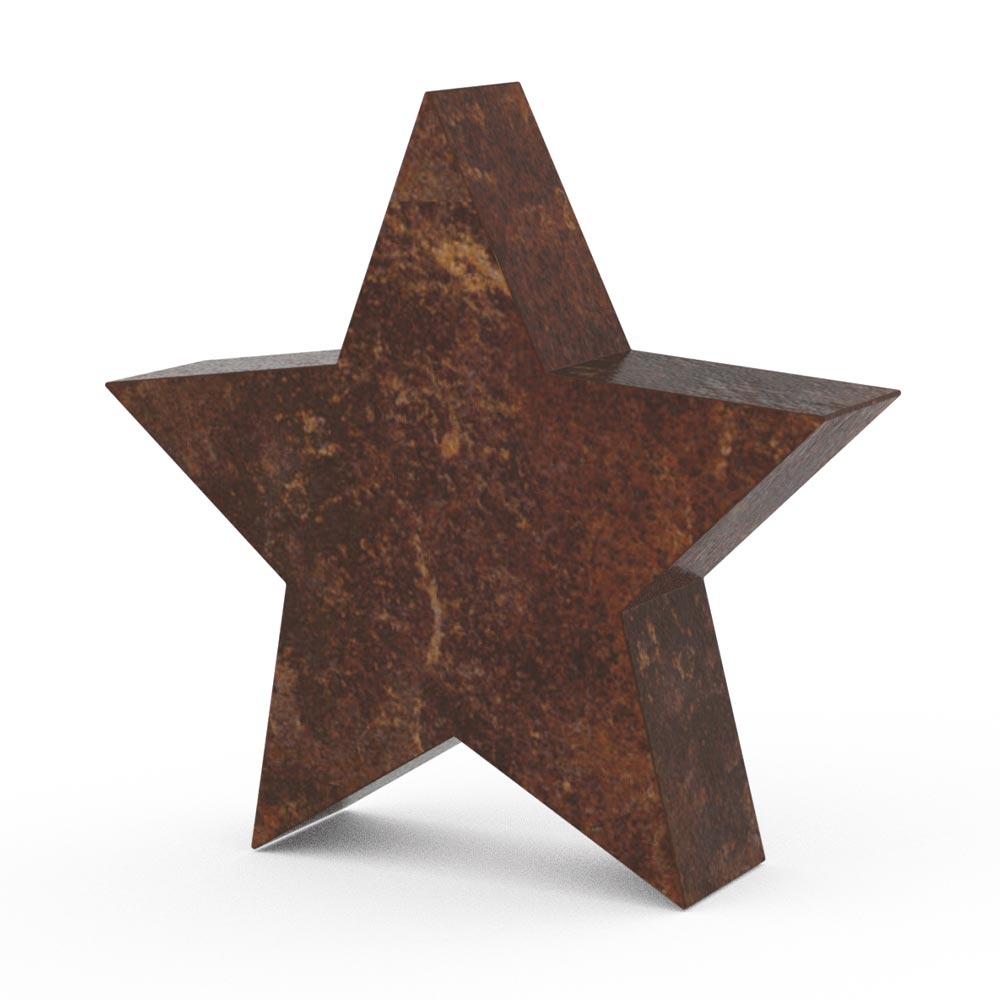 Star Cremation Urn for Ashes Pet in Brown Bronze Rotated View