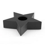 Star Cremation Urn for Ashes Pet in Matte Black Stainless Steel Back View