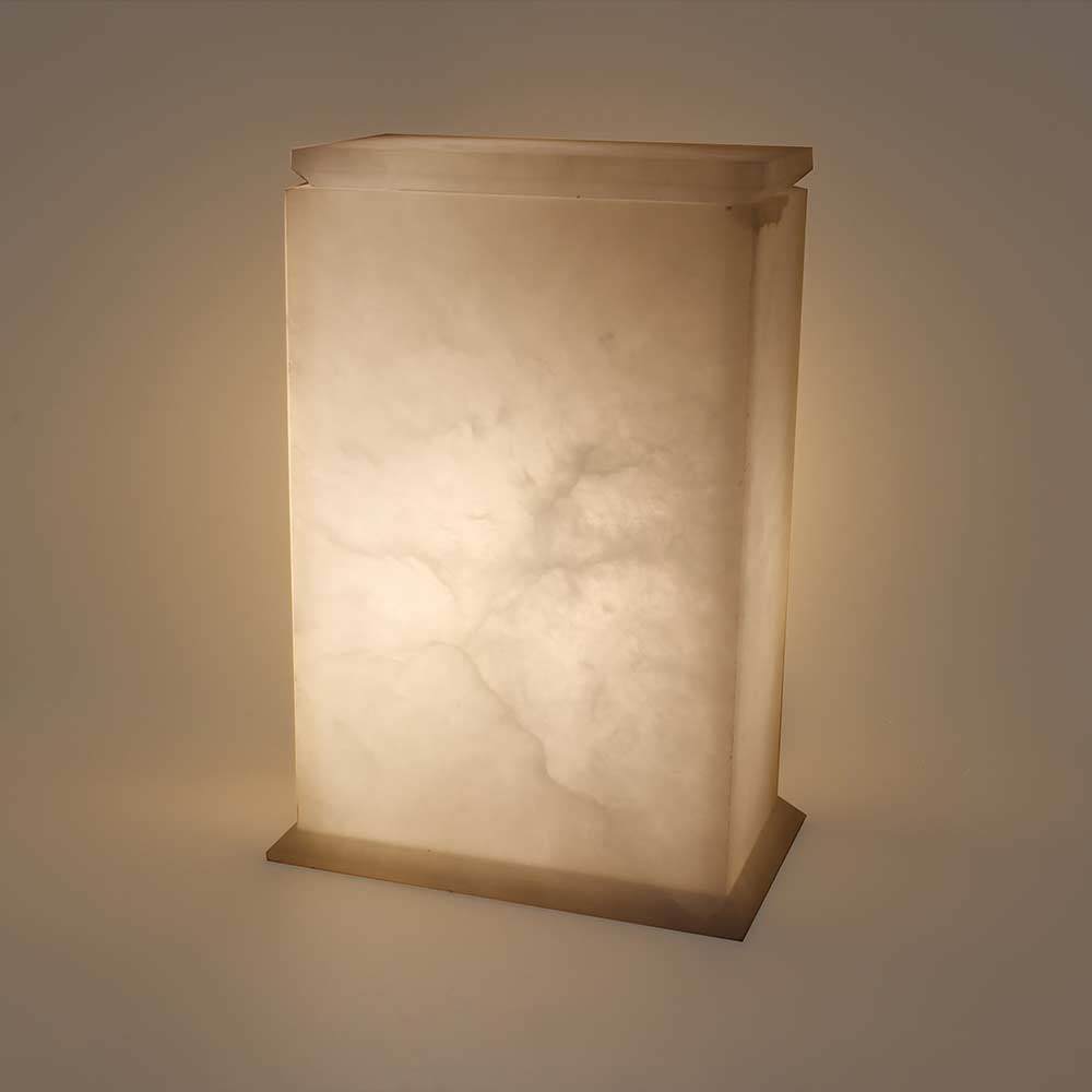 Stone Memorial Cremation Urn for Ashes Under Light