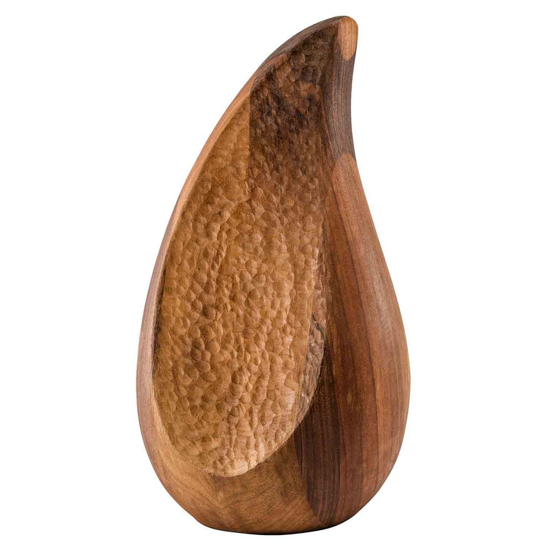 Tear Cremation Urn for Ashes Adult in Walnut Wood