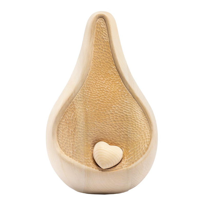 Teardrop Cremation Urn for Ashes Lime Wood