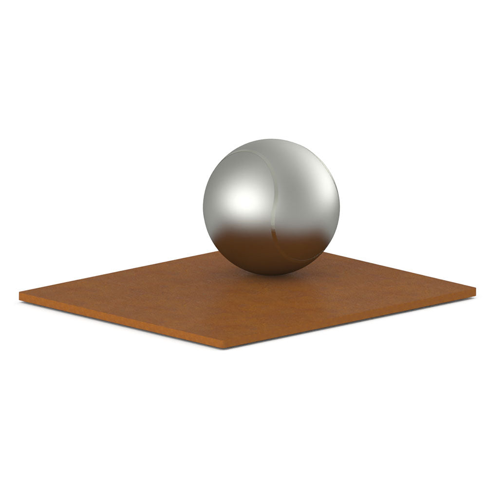 Tennis Cremation Urn for Ashes Child in Corten Steel Rotated View