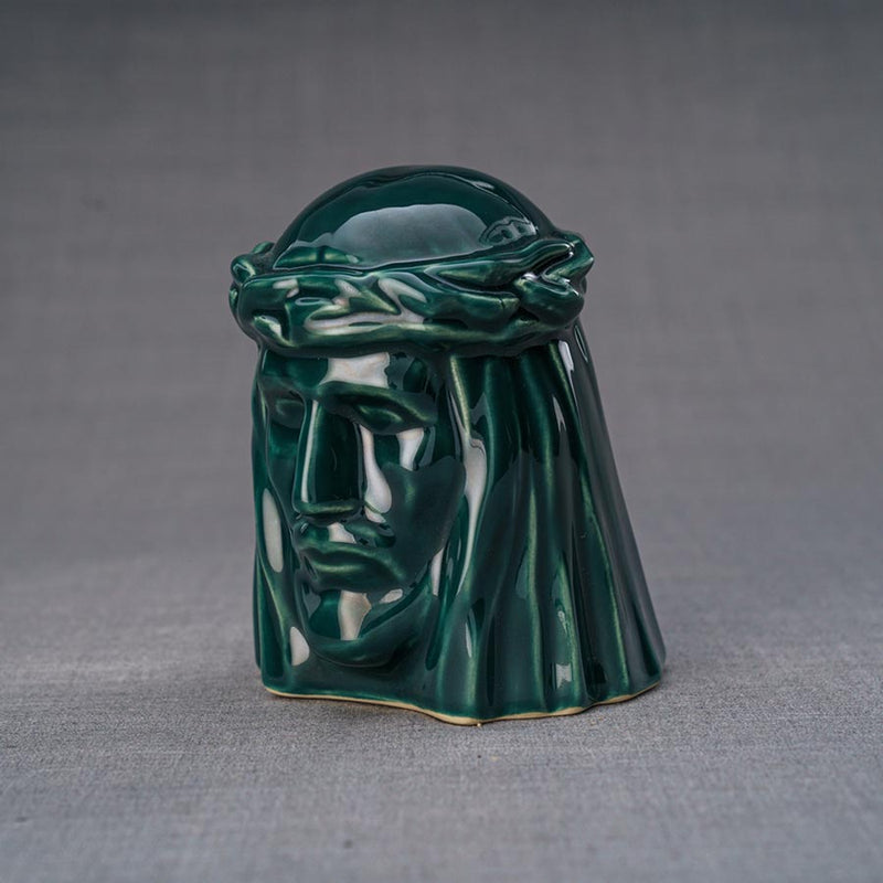 The Christ Ashes Keepsake Urn Green Right View