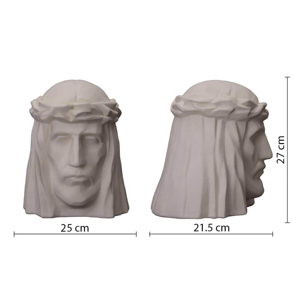 The Christ Cremation Urn for Ashes in Matte White Dimensions