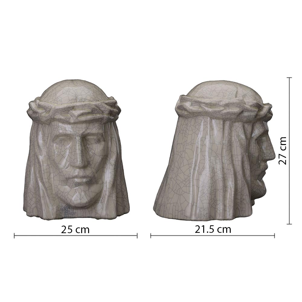 The Christ Cremation Urn for Ashes in Crackle Glaze Dimensions