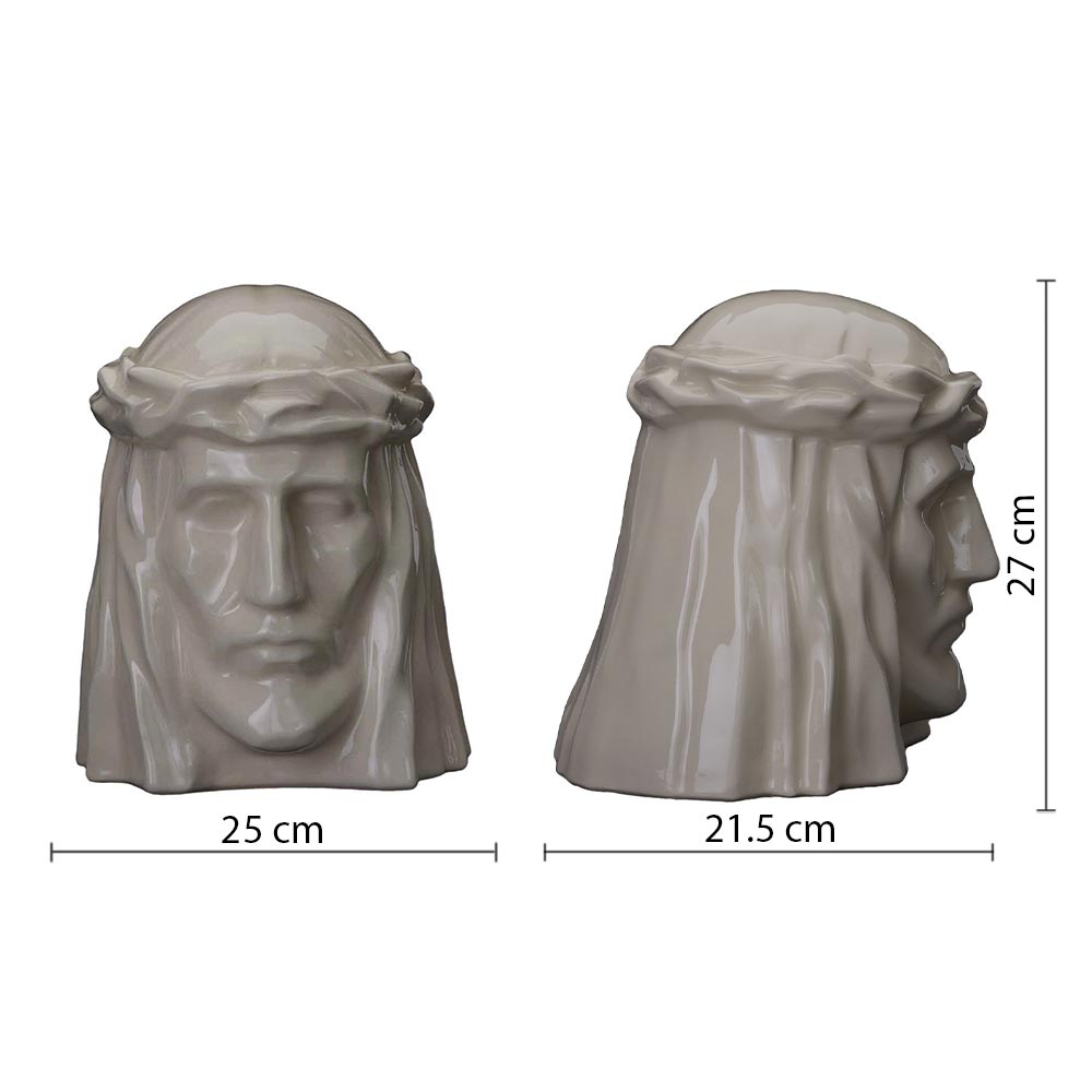 The Christ Cremation Urn for Ashes in Cream Dimensions