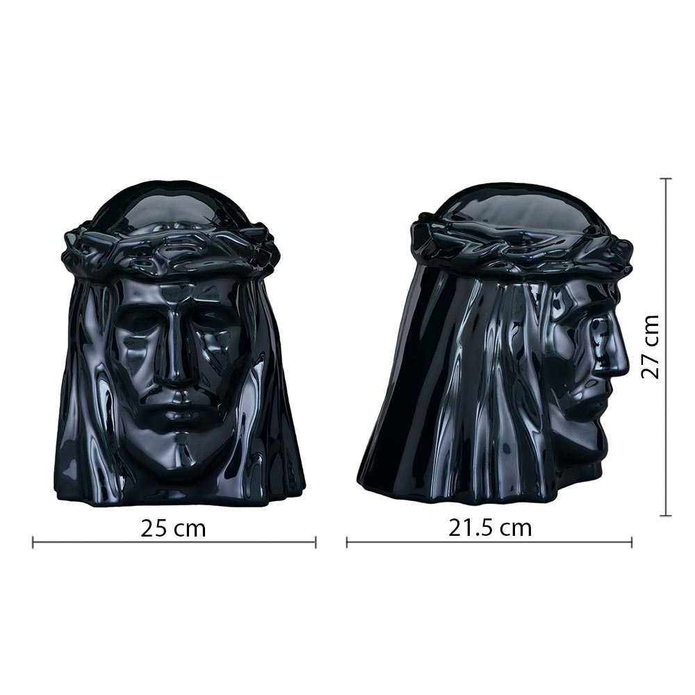 The Christ Cremation Urn for Ashes in Dark Green Dimensions