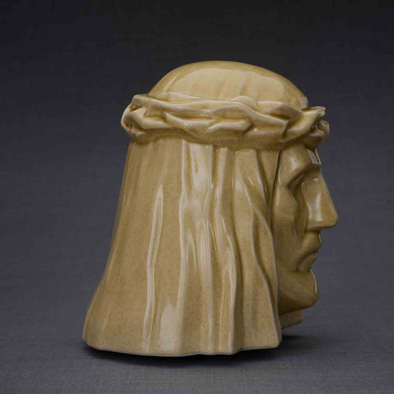 The Christ Cremation Urn for Ashes in Light Sand Facing Right Facing Right