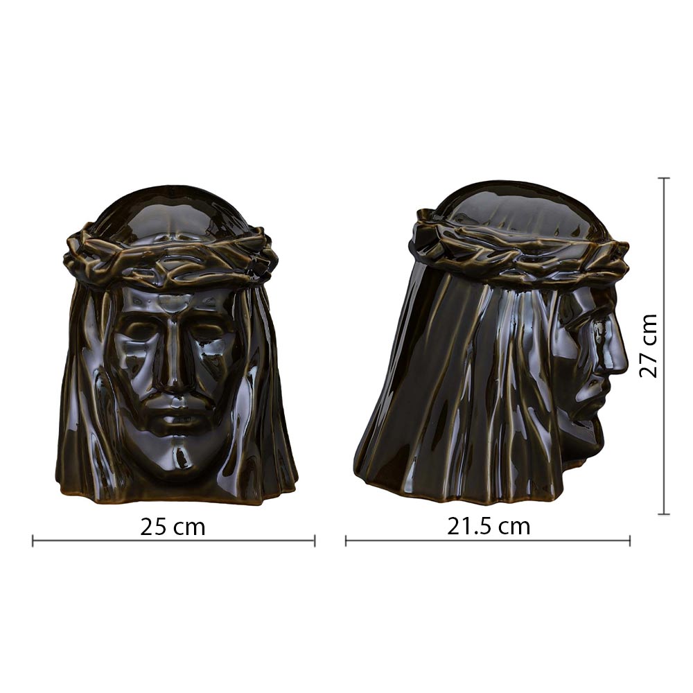 The Christ Cremation Urn for Ashes in Oily Brown Dimensions