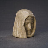 The Holy Mother Ashes Keepsake Urn Crackle Glaze Left View