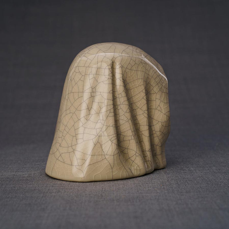 The Holy Mother Ashes Keepsake Urn Crackle Glaze Rear View
