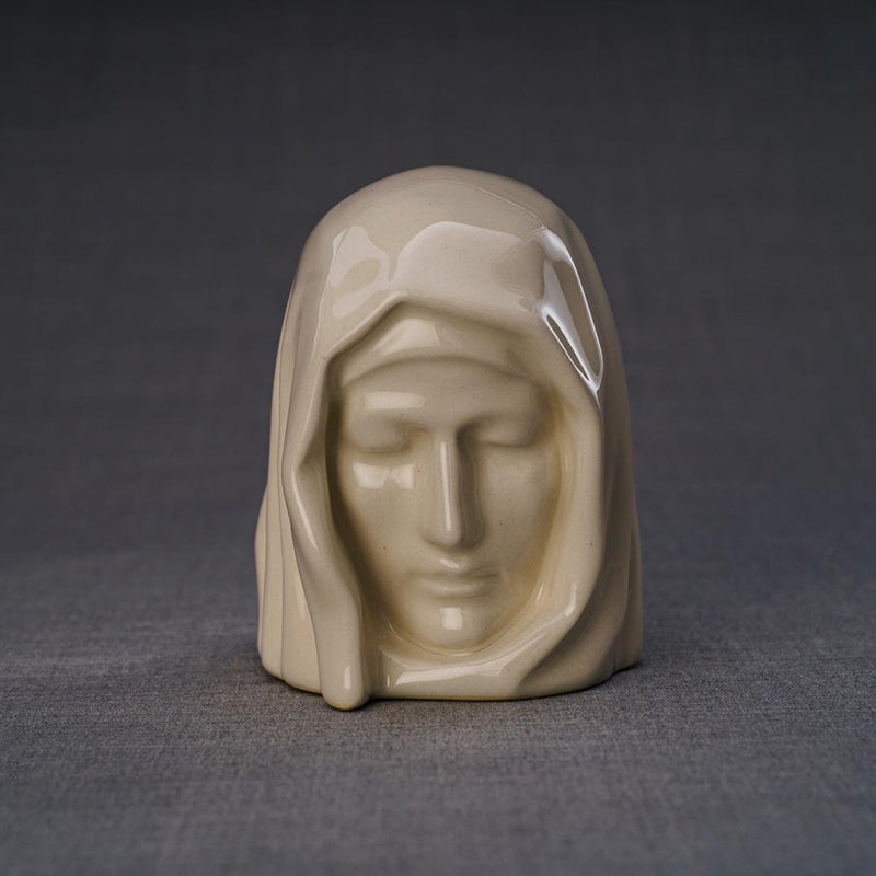 The Holy Mother Ashes Keepsake Urn Cream Front View