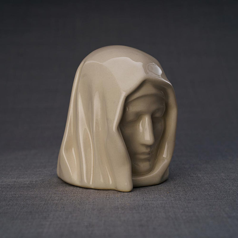 The Holy Mother Ashes Keepsake Urn Cream Left View