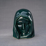 The Holy Mother Ashes Keepsake Urn Green Front View
