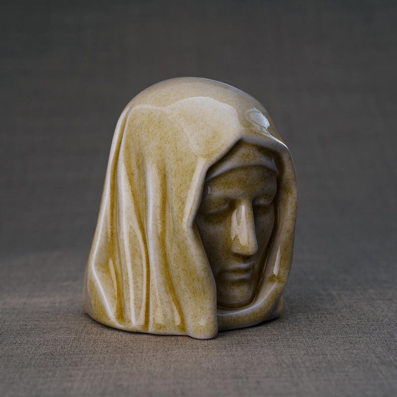 The Holy Mother Ashes Keepsake Urn Light Sand Left View