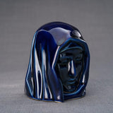 The Holy Mother Ashes Keepsake Urn Metallic Blue Left View