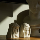 The Holy Mother Ashes Keepsake Urn with The Christ Ashes Keepsake Crackle Glaze in Shadow
