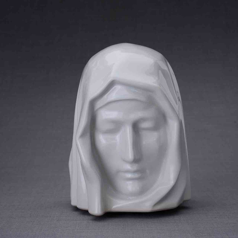 The Holy Mother Cremation Urn for Ashes in White Dark Background