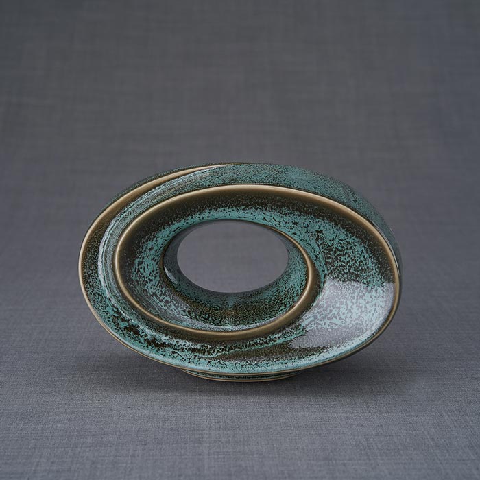 The Passage Small Urns for Ashes in Oily Green