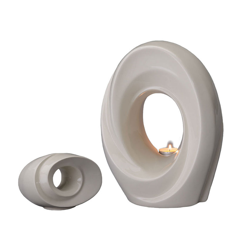 The Passage Cremation Urn and Ashes Keepsake Urn Matching Set Cream
