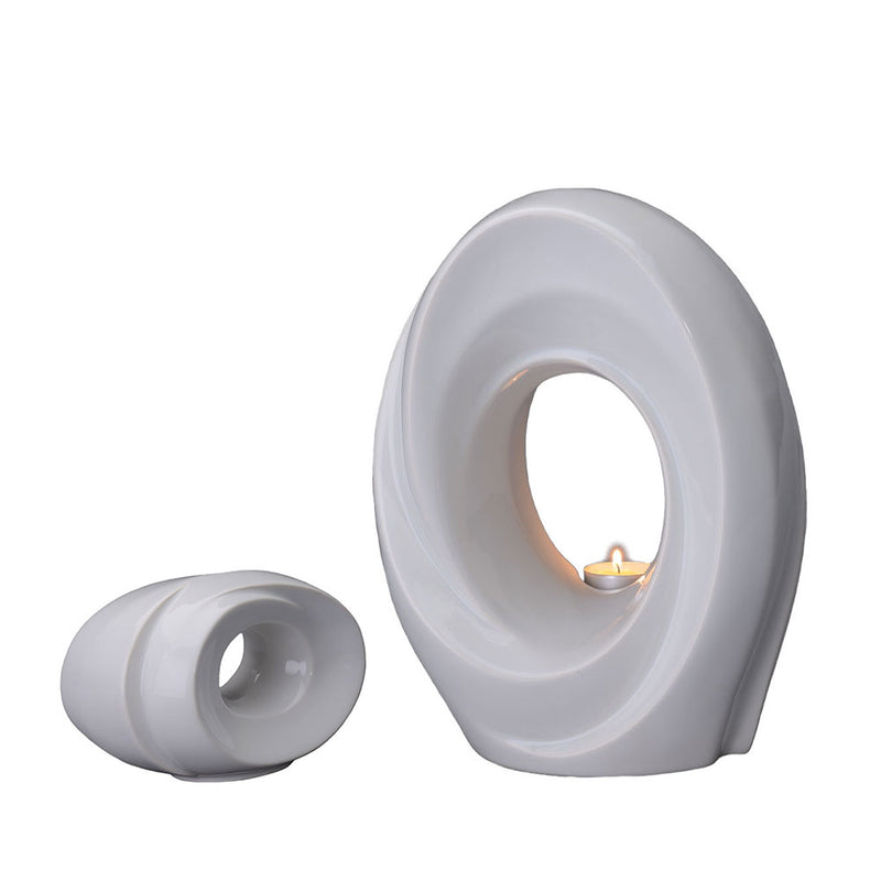 The Passage Cremation Urn and Ashes Keepsake Urn Matching Set White
