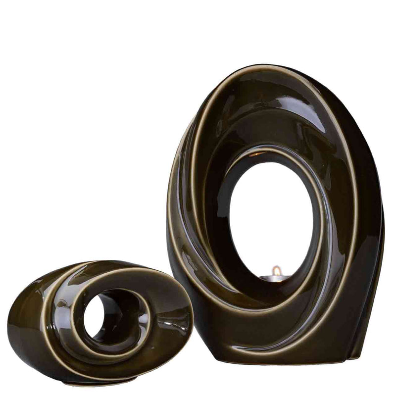 The Passage Cremation Urn and Ashes Keepsake Urn in Oily Brown