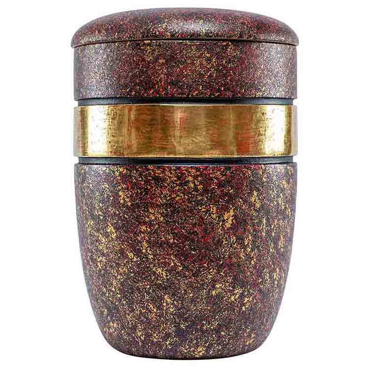 Trace Cremation Urn for Ashes Large Adult in Beech Wood with Real Gold Leaf