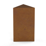 Trigon Cremation Urn for Ashes Adult in Corten Steel Front View