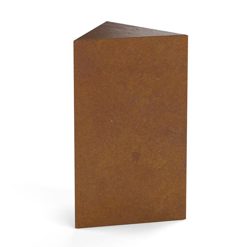 Trigon Cremation Urn for Ashes Adult in Corten Steel Rotated View